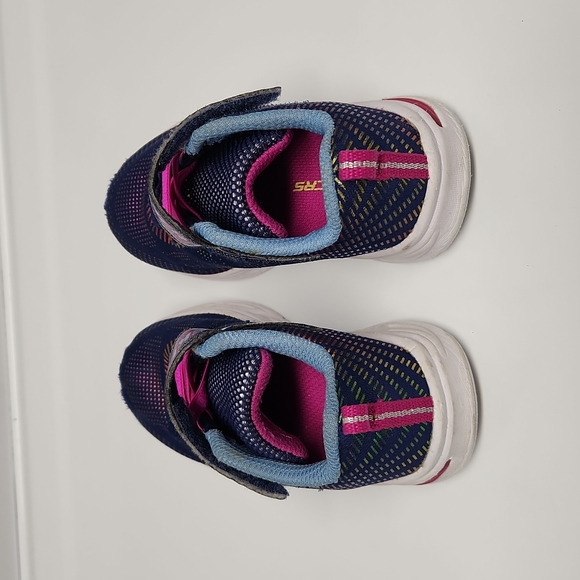 Sketchers toddler size 6 girls sneakers navy & pink - Picture 3 of 8